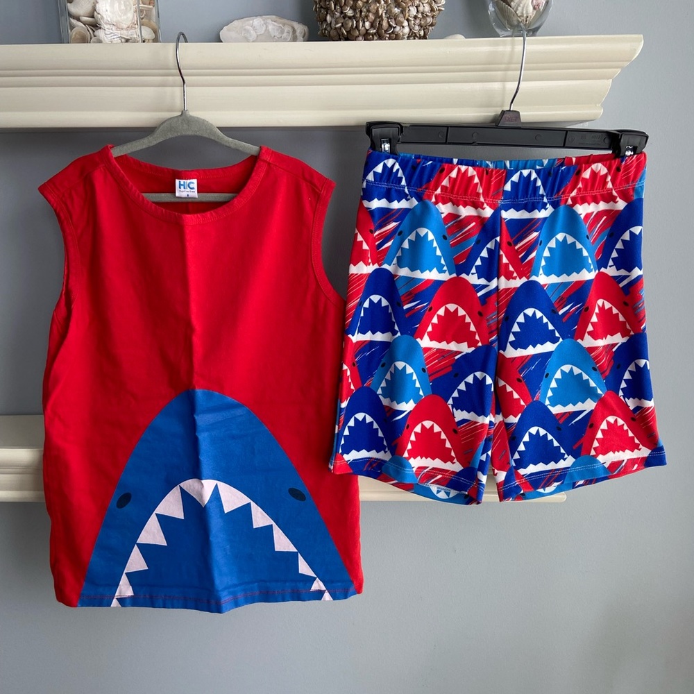 Kids Red Shark Matching Set